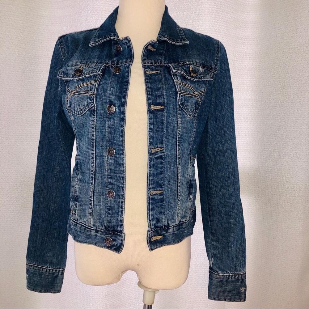Aeropostale Jean Jacket Distressed sz Med